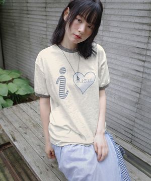 I LOVE MUSIC RINGER SS TEE YELLOW(CV2FMUT547A)