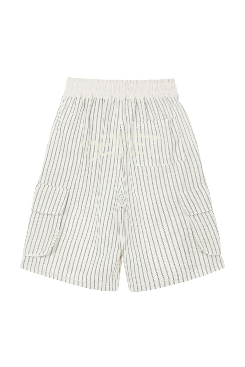 DEINET STRIPE BERMUDA SWEAT PANTS IN IVORY