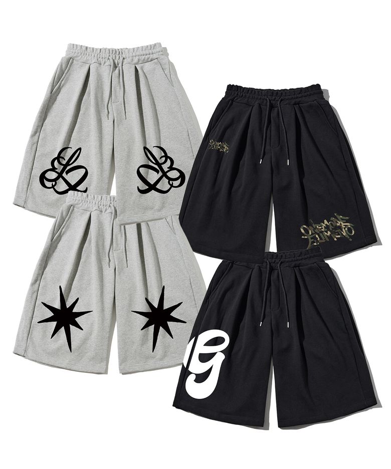 [SET] EL Drop 아트 투턱 헤비 버뮤다 팬츠 4종 2pack