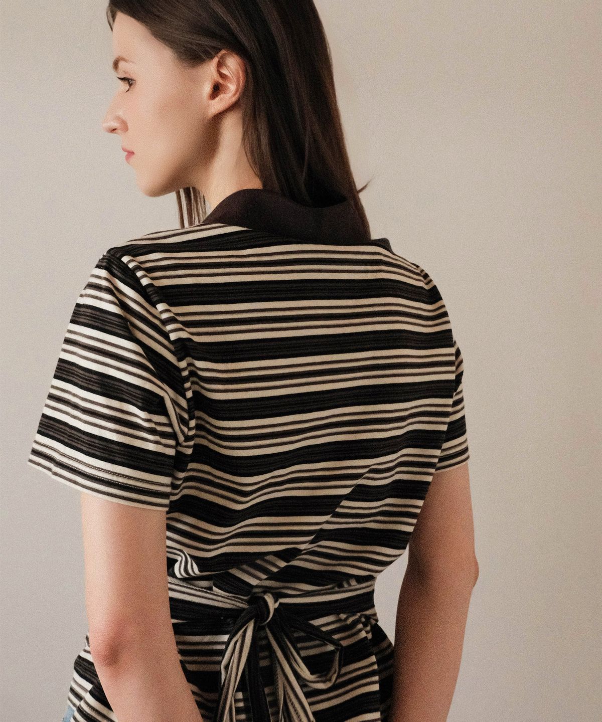 쿨키튼(KOOLKITTEN) Koolkitten Stripe Ribbon Polo T-Shirts