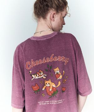 치즈 베리 피그먼트 반팔티 더스티핑크