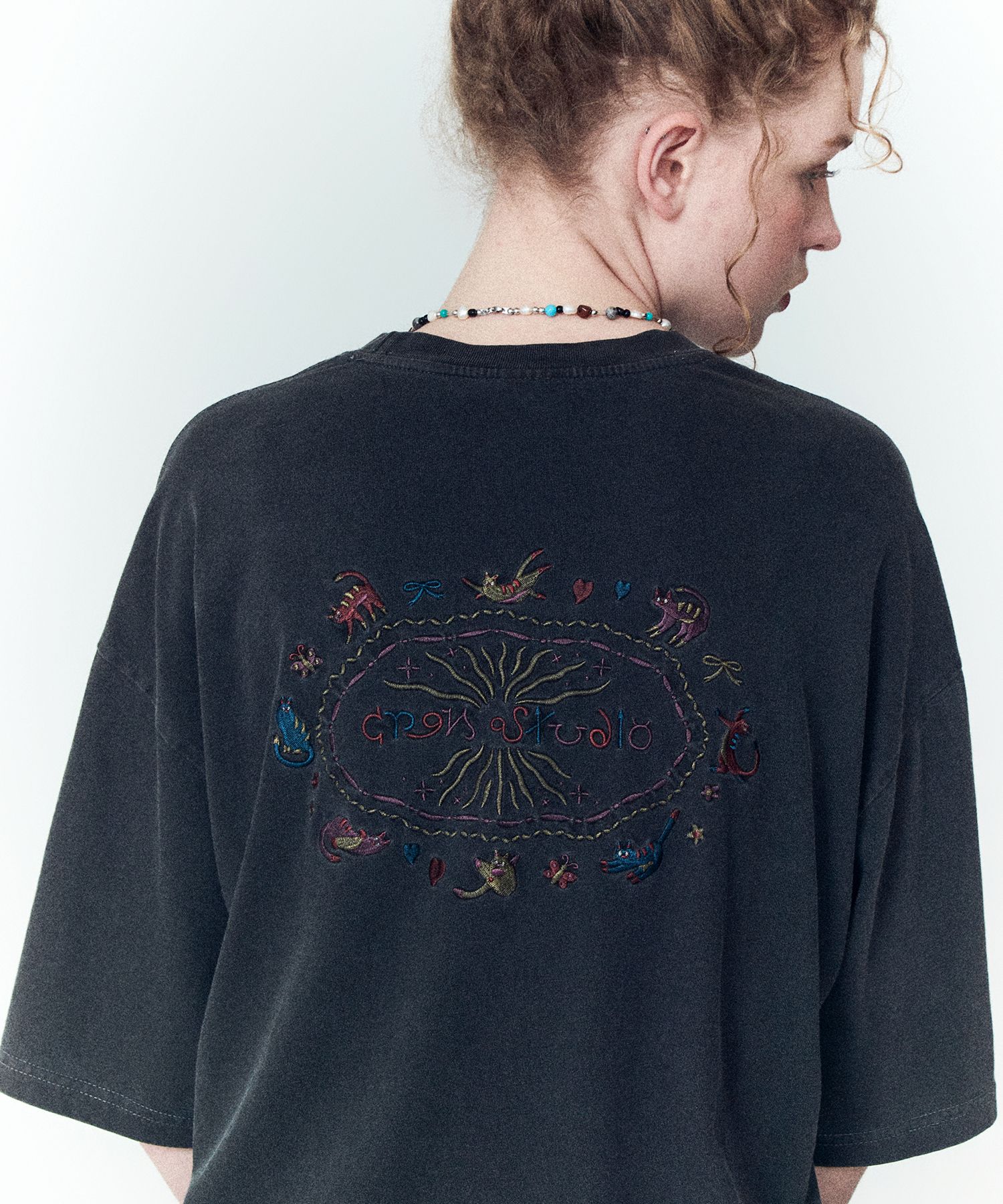 MUSINSA | CPGN STUDIO Cat Stitch Pigment Short Sleeve T