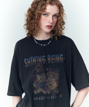 샤이닝 피그먼트 반팔티 스모크블랙