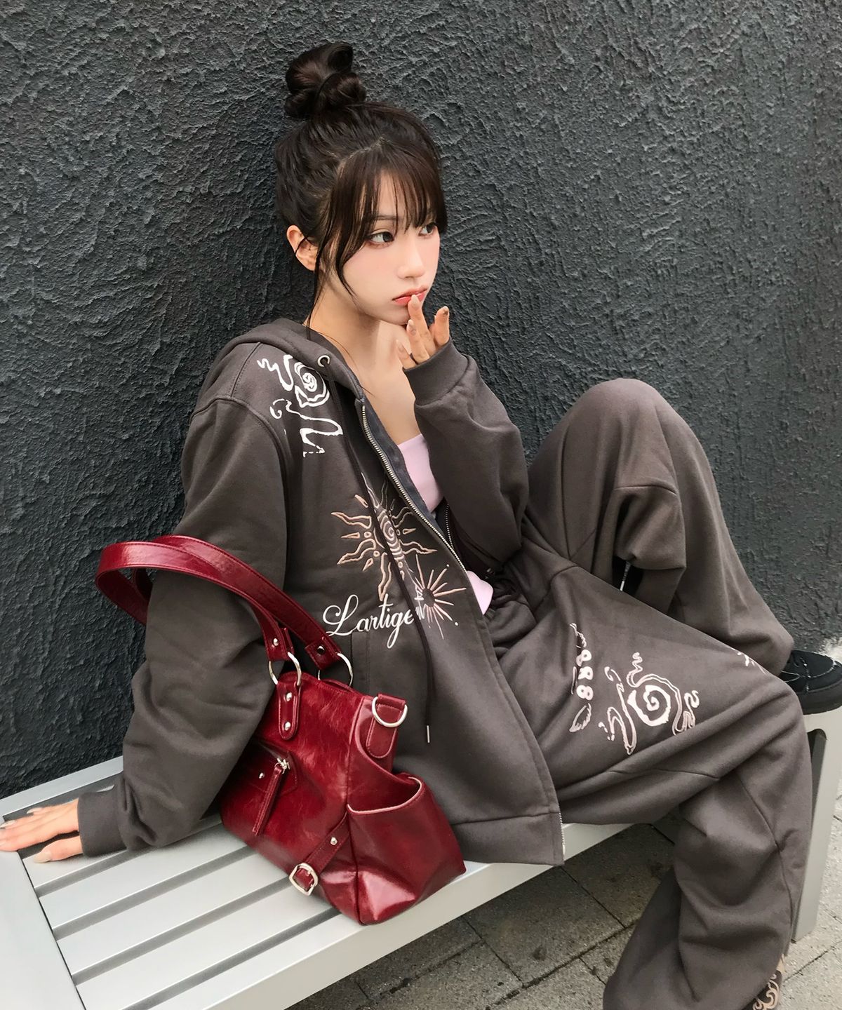 라티젠(LARTIGENT) L19 ANGEL HOOD ZIP-UP(CHARCOAL)