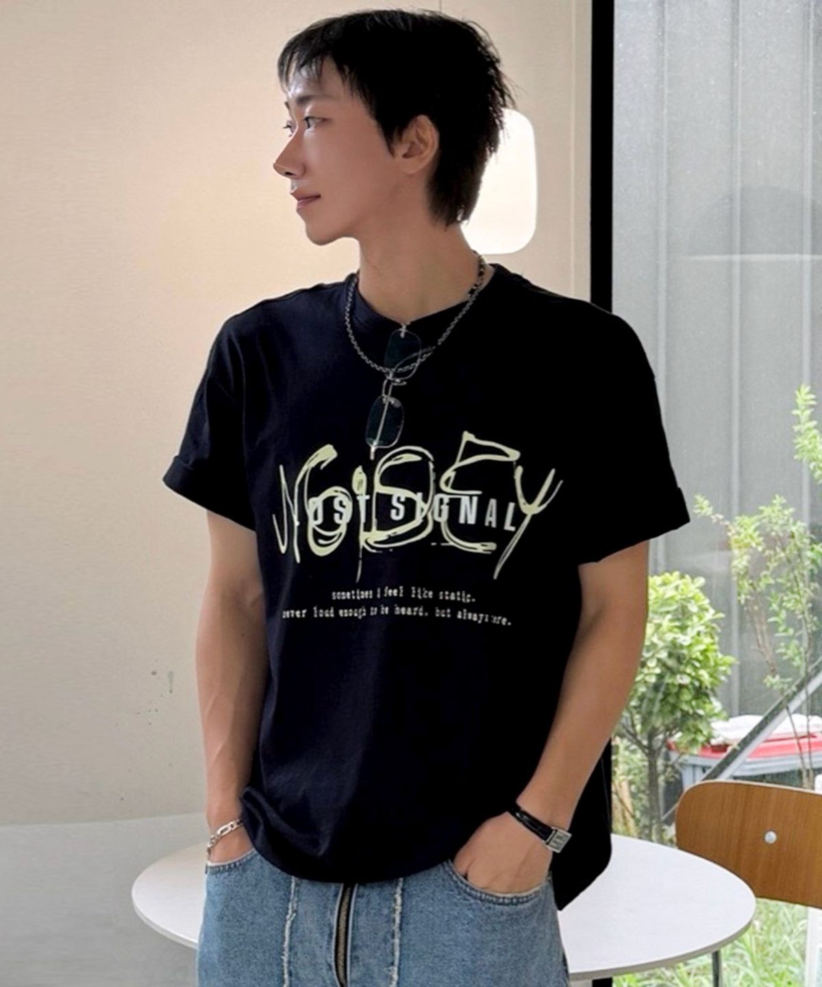 랜덤오프(RANDOMOFF) SIGNAL OVER FIT T-SHIRT (4color)
