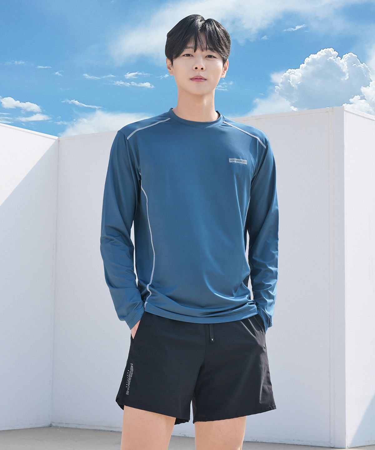 헤링본(HERRINGBONE) [SET] 남성 래쉬가드세트 루즈핏 긴팔 & 스윔팬츠 RG347 AD508