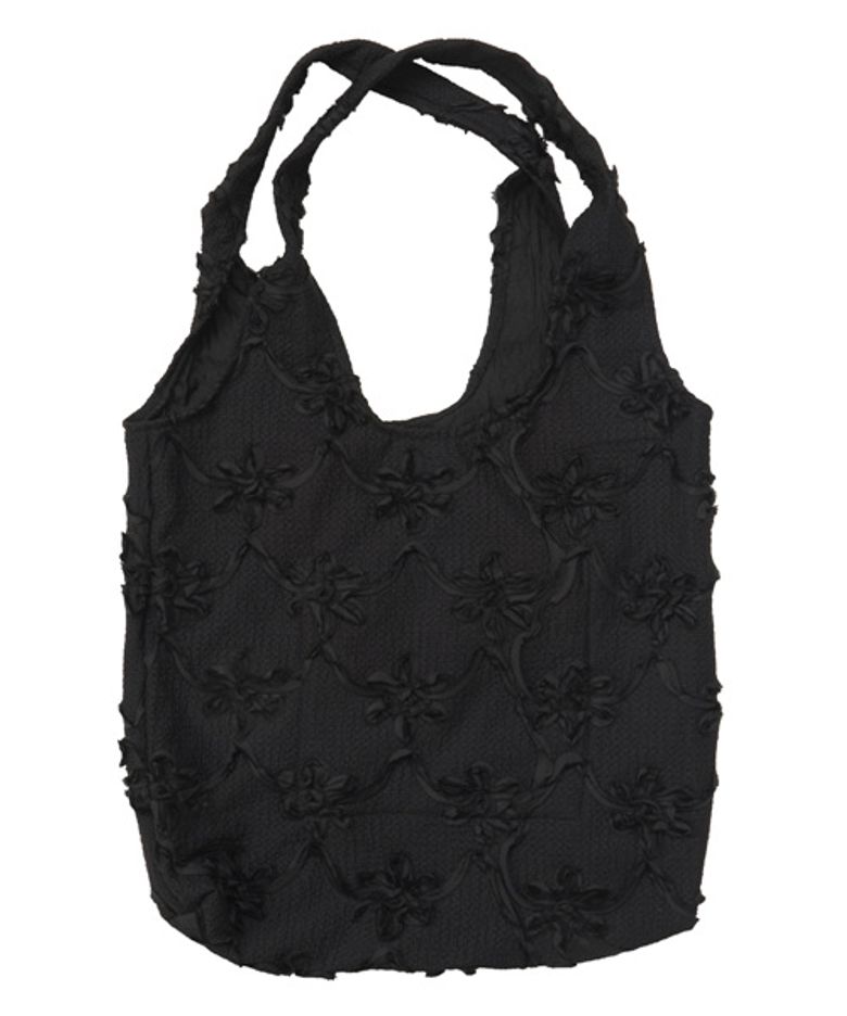Tote Bag Flower Black