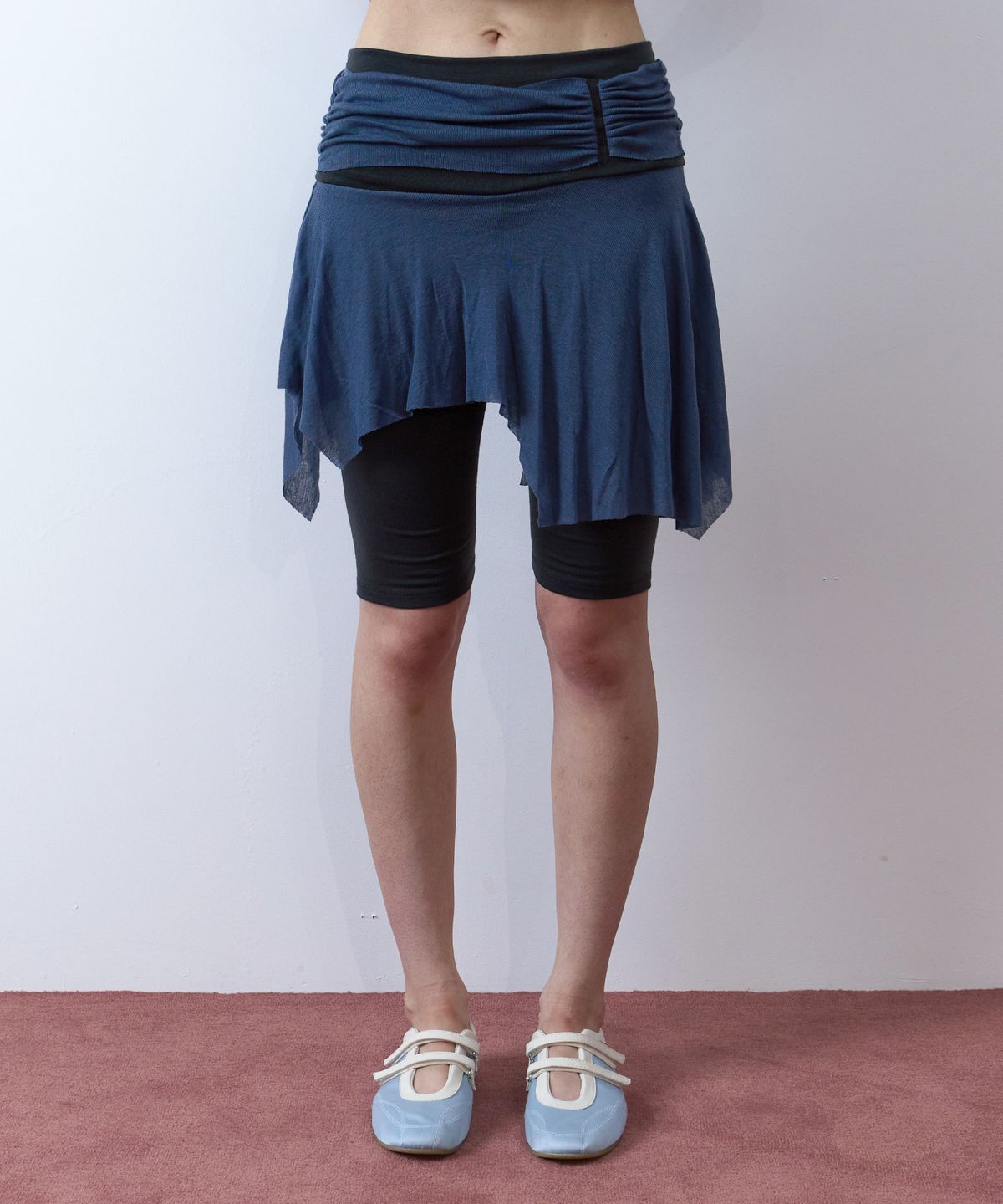 뉴제(NEWGE) Shirrband Skirt Pants (BLUE)