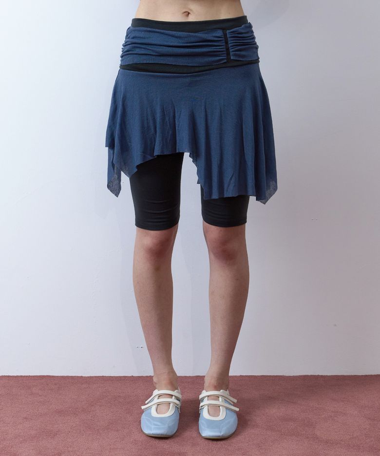 Shirrband Skirt Pants (BLUE)