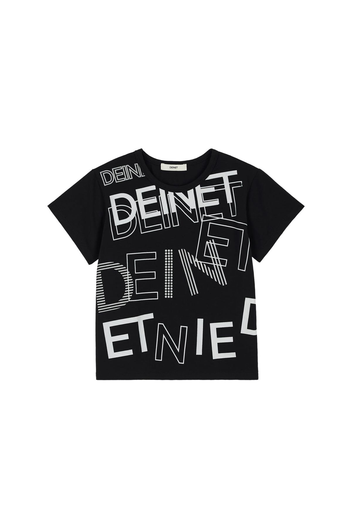 다이닛(DEINET) DEINET MIXED LOGO T-SHIRTS IN BLACK