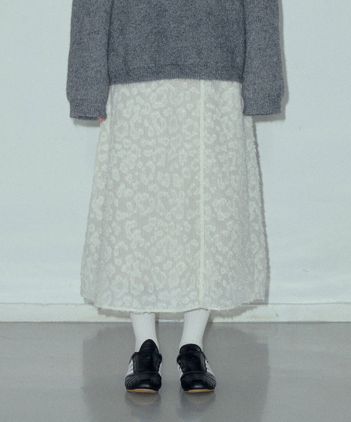 씨타(CITTA) Wool Blend FW See-through Layered Skirts_CTS611(Beige)