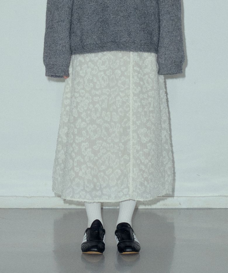 Wool Blend FW See-through Layered Skirts_CTS611(Beige)