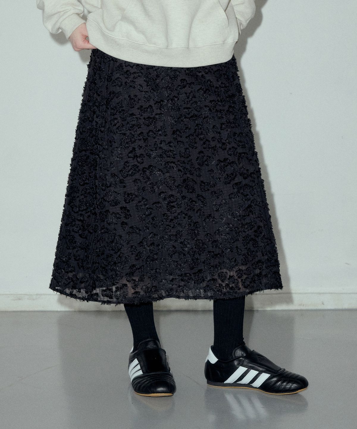 씨타(CITTA) Wool Blend FW See-through Layered Skirts_CTS611(Black)