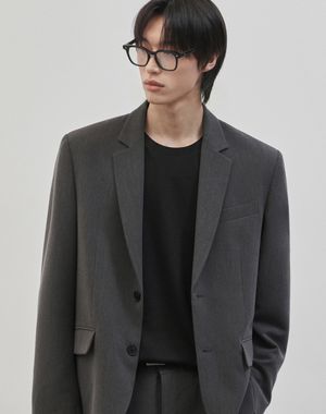 시비코 세미 오버핏 싱글 투버튼 블레이저 [그레이]