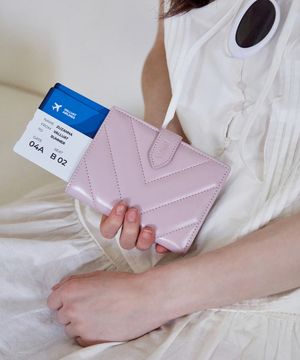 Quilting passport wallet_Pale Pink