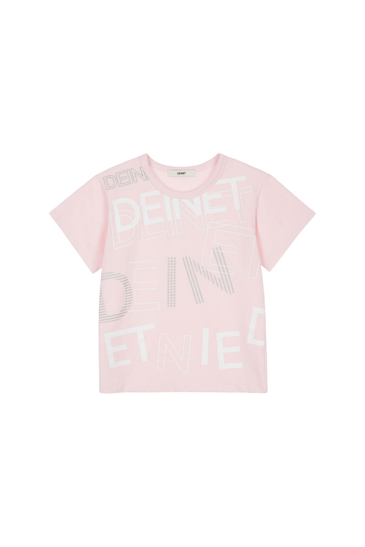 다이닛(DEINET) DEINET MIXED LOGO T-SHIRTS IN PINK