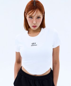 메인 로고 크롭 티셔츠 (WHITE)