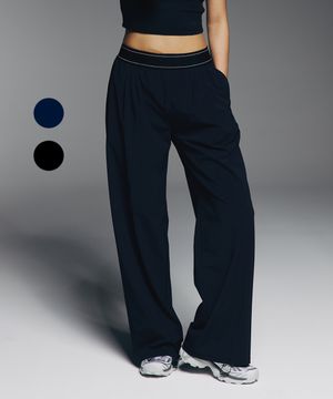 우먼즈 허리 밴딩 와이드 팬츠 (2color)