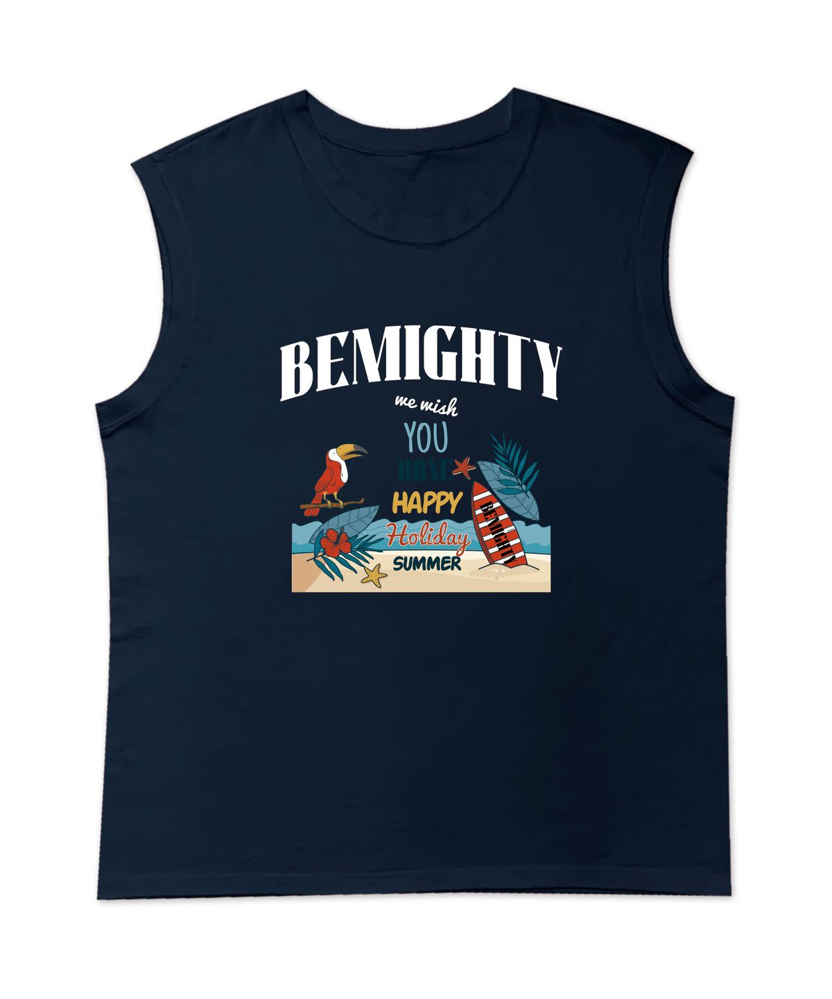 비마이티(BEMIGHTY) 홀리데이 슬리브리스 티셔츠 [네이비]