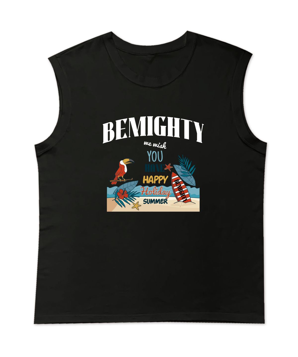 비마이티(BEMIGHTY) 홀리데이 슬리브리스 티셔츠 [블랙]