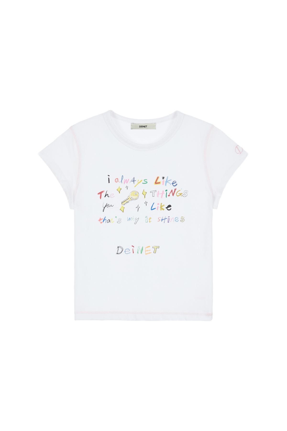 다이닛(DEINET) DEINET CRAYON LETTER T-SHIRTS IN WHITE