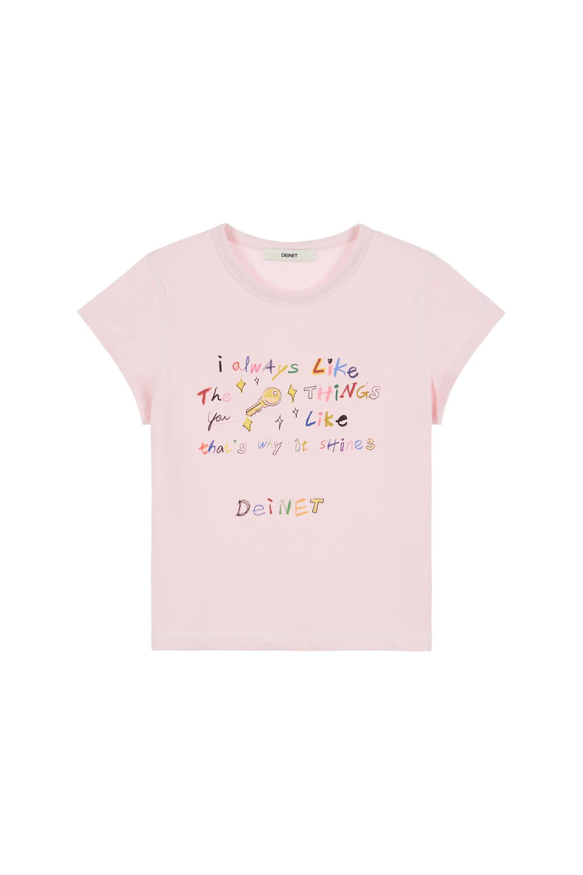 다이닛(DEINET) DEINET CRAYON LETTER T-SHIRTS IN PINK