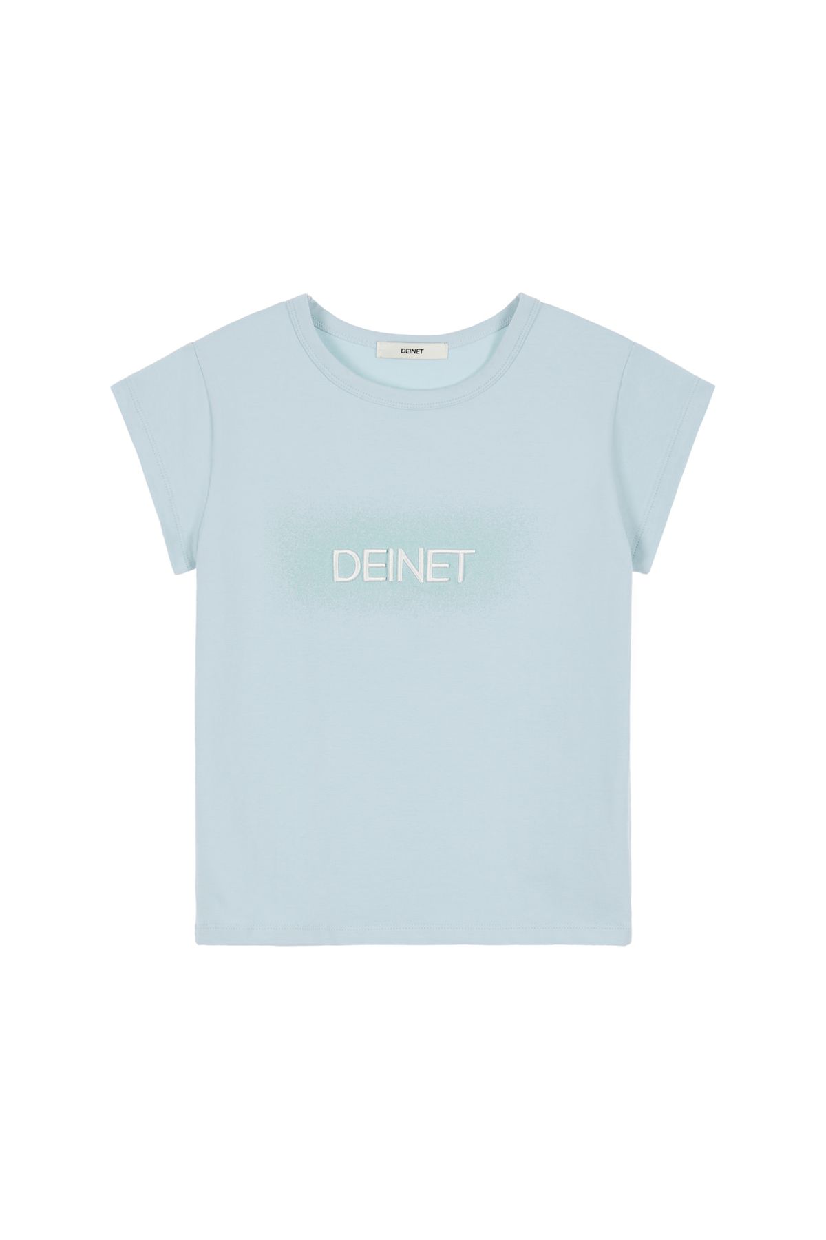 다이닛(DEINET) DEINET SPRAY LOGO T-SHIRTS IN SKYBLUE