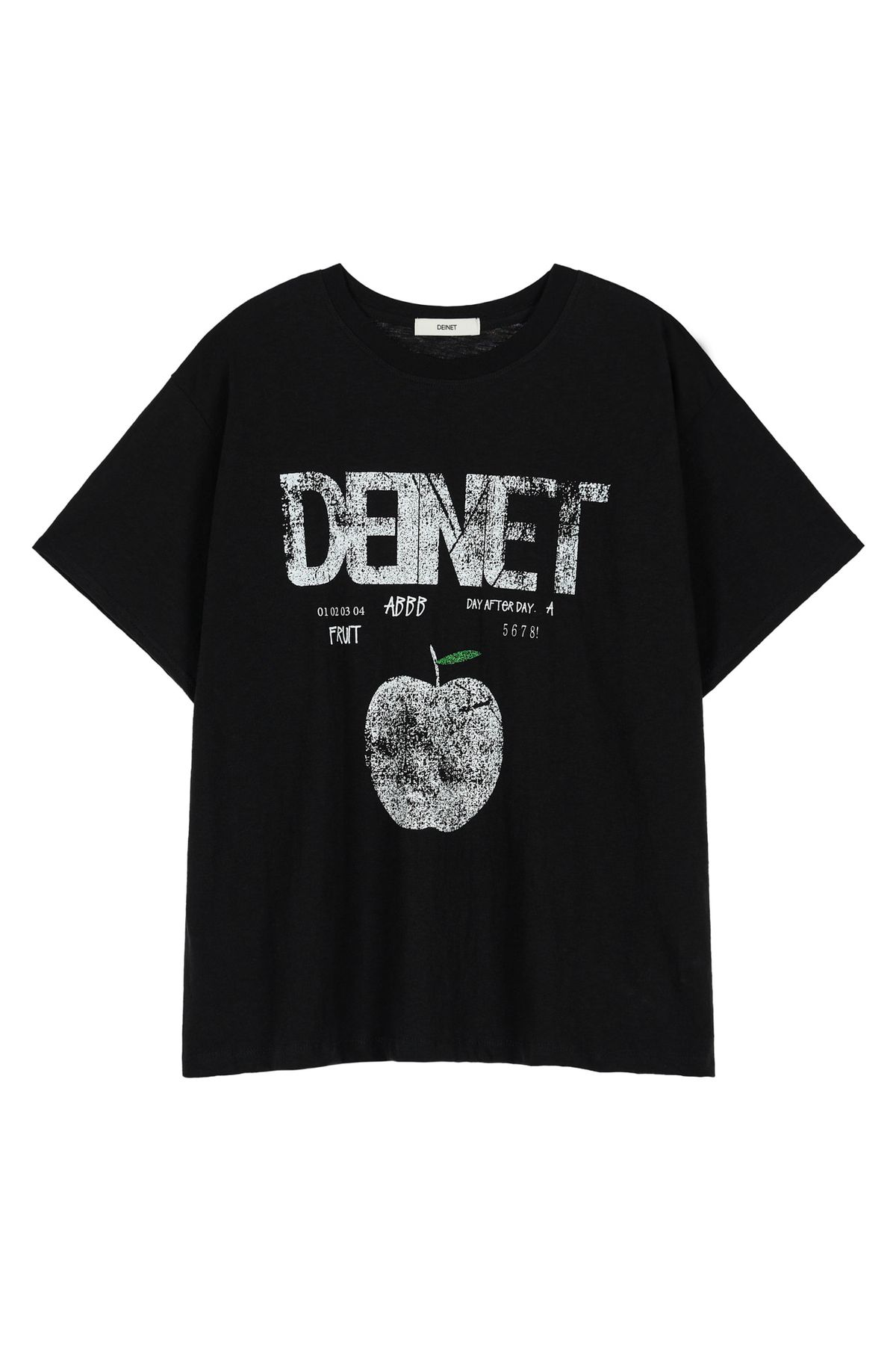 다이닛(DEINET) DEINET APPLE LOGO T-SHIRTS IN BLACK