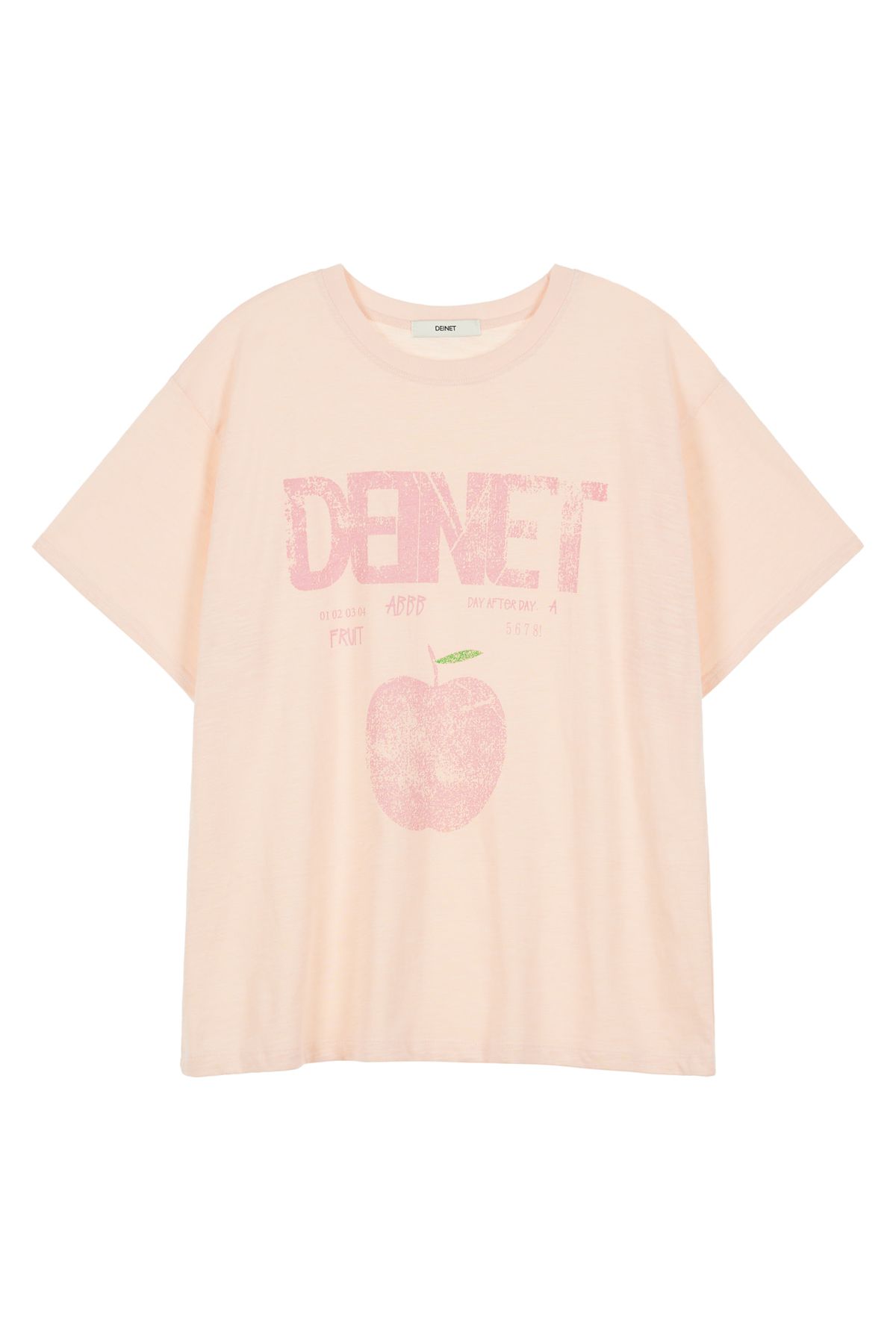 다이닛(DEINET) DEINET APPLE LOGO T-SHIRTS IN PINK