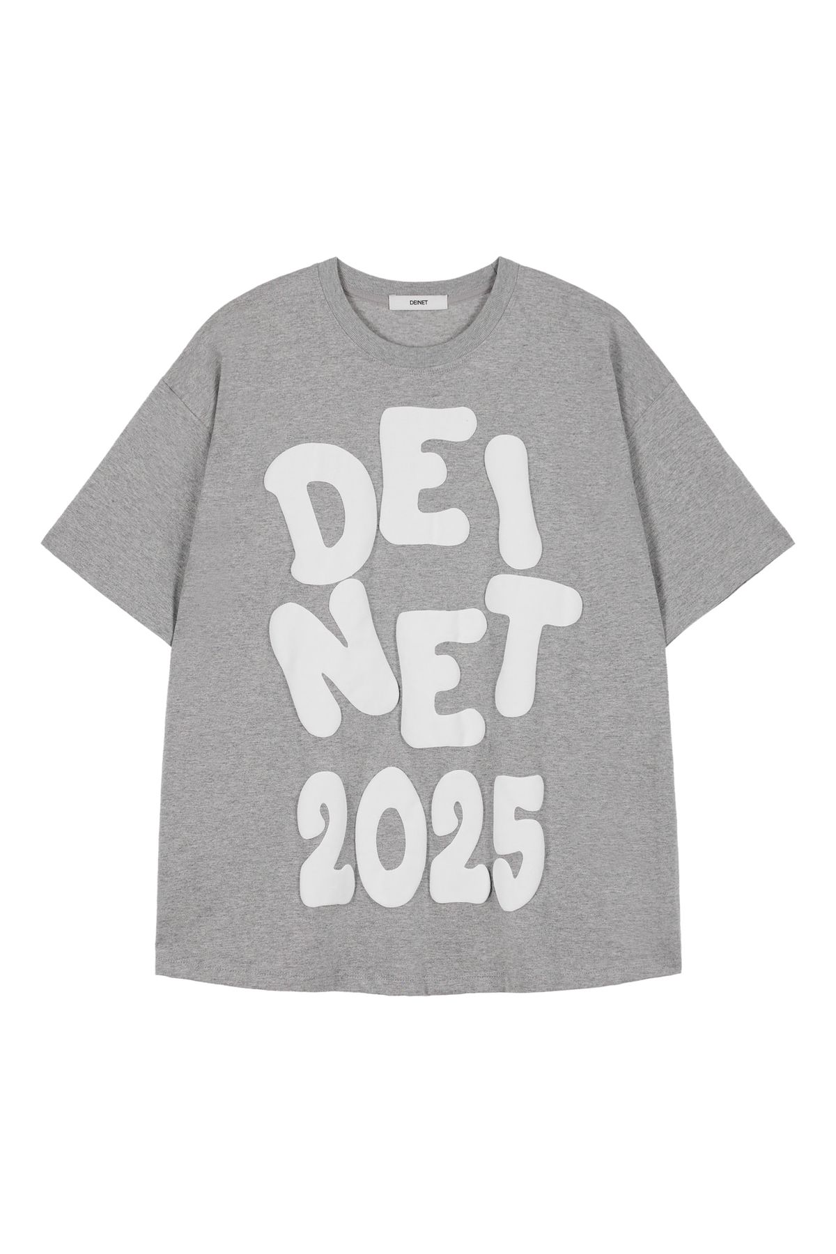 다이닛(DEINET) DEINET BOLD LOGO T-SHIRTS IN MELANGE GREY