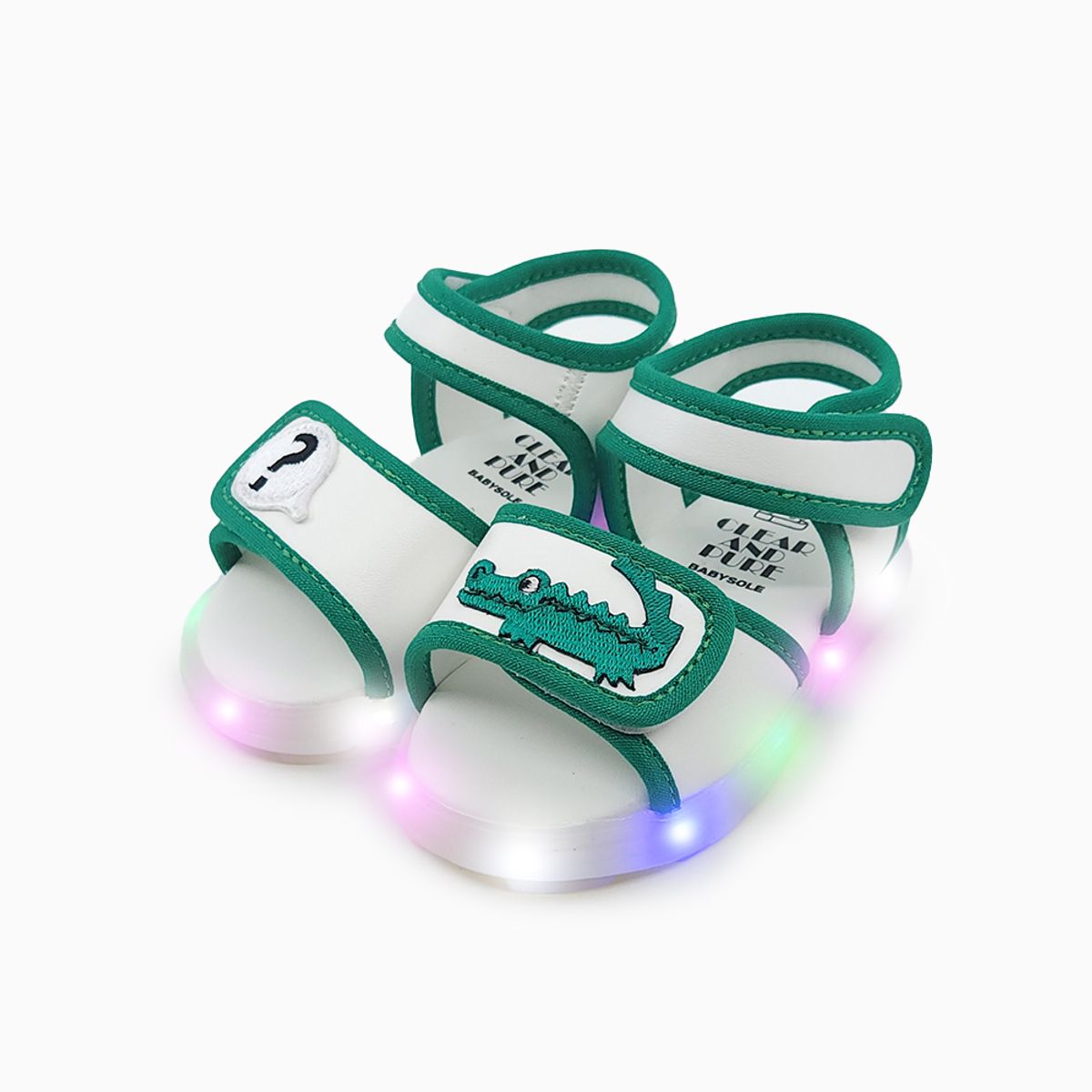 베이비솔(BABYSOLE) 궁금한악어 LED 샌들
