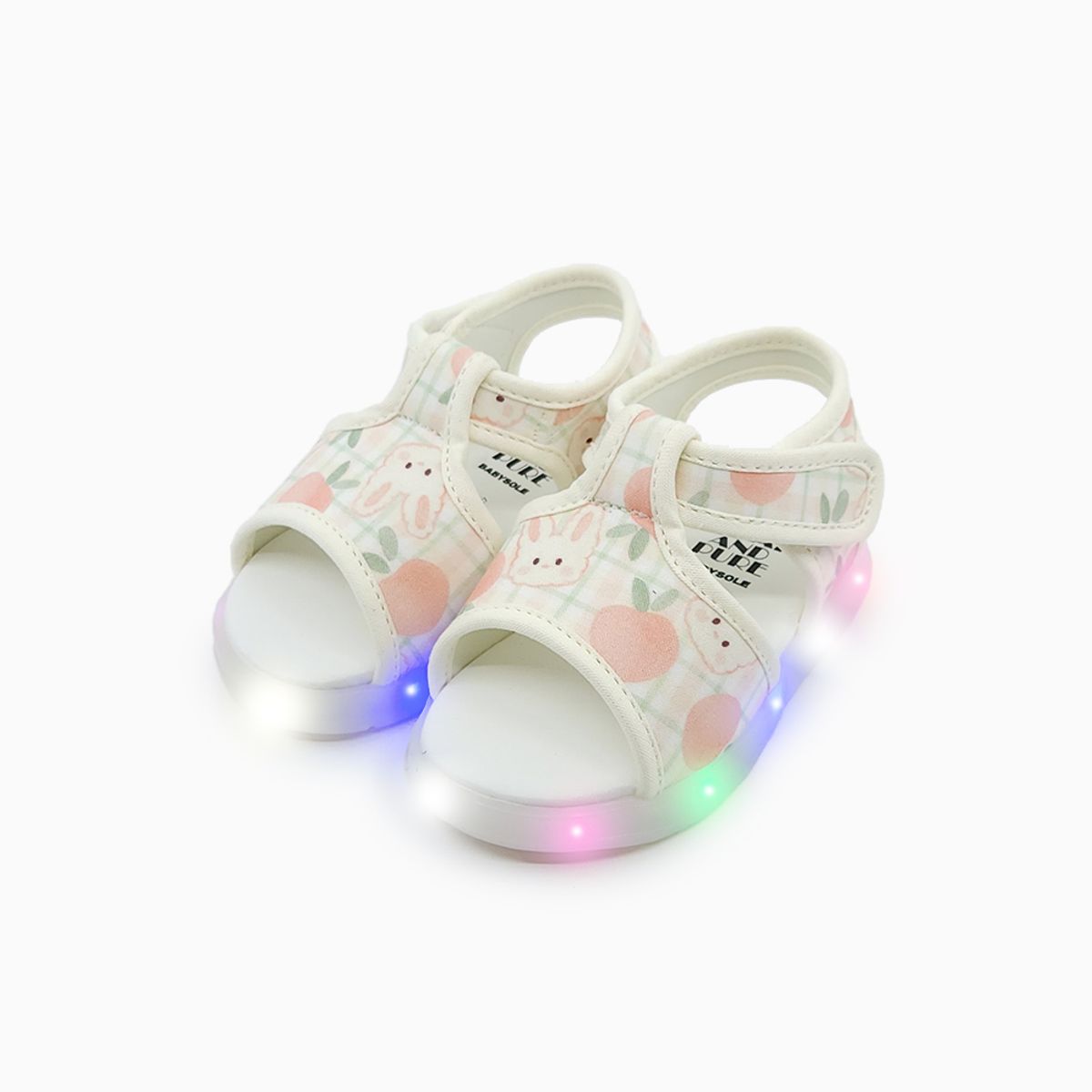 베이비솔(BABYSOLE) 피치래빗 LED 샌들