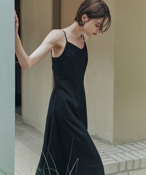 르제로 코튼 린넨 원피스 / 블랙