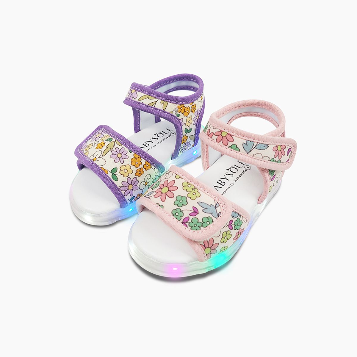 베이비솔(BABYSOLE) 플라워LED샌들