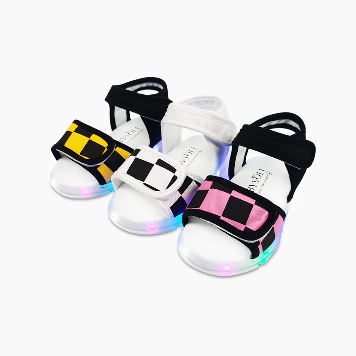 베이비솔(BABYSOLE) 체커보드LED샌들
