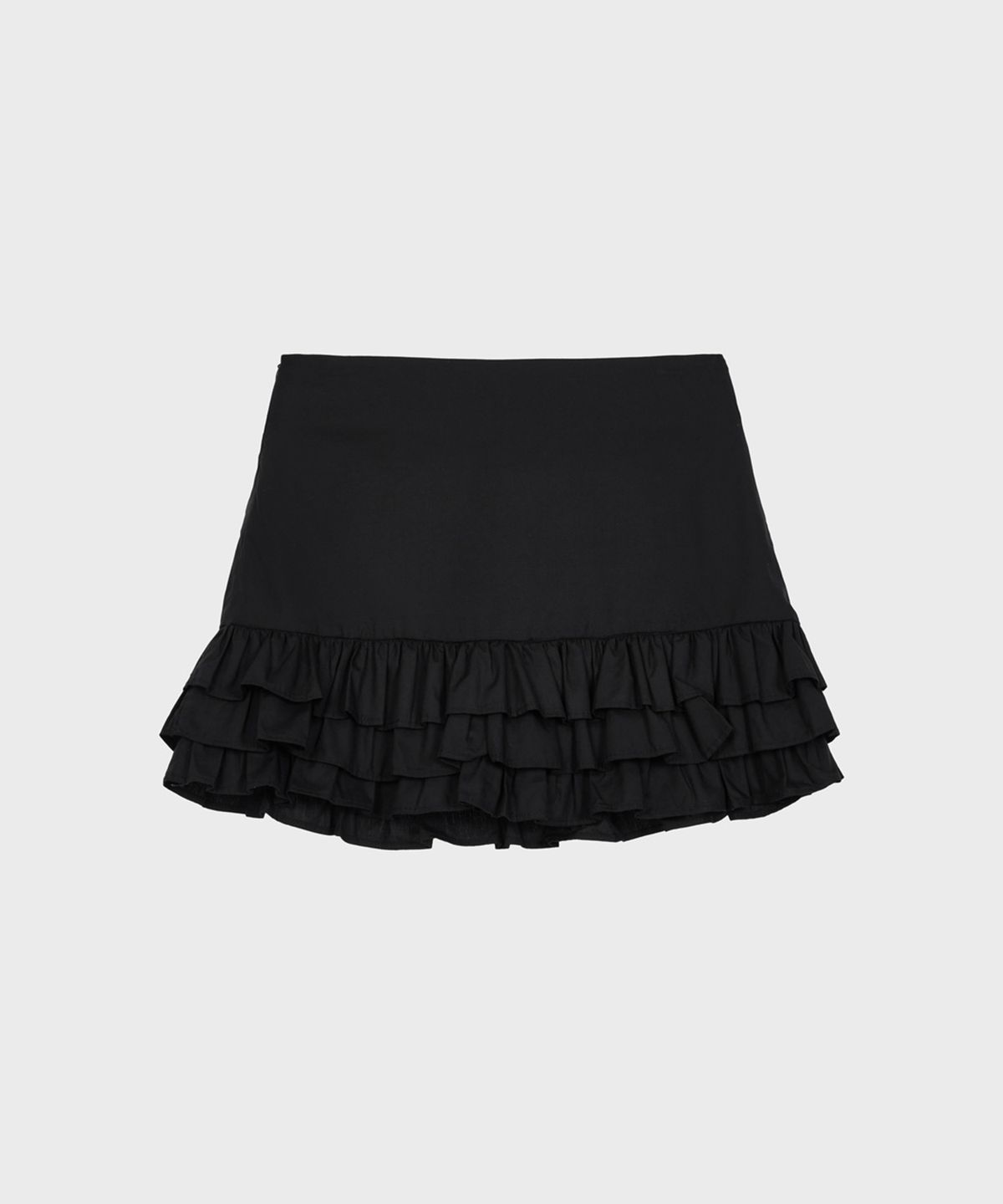 알키알카(ALKI ALKA) Tiered Ruffle Skirt (Black)