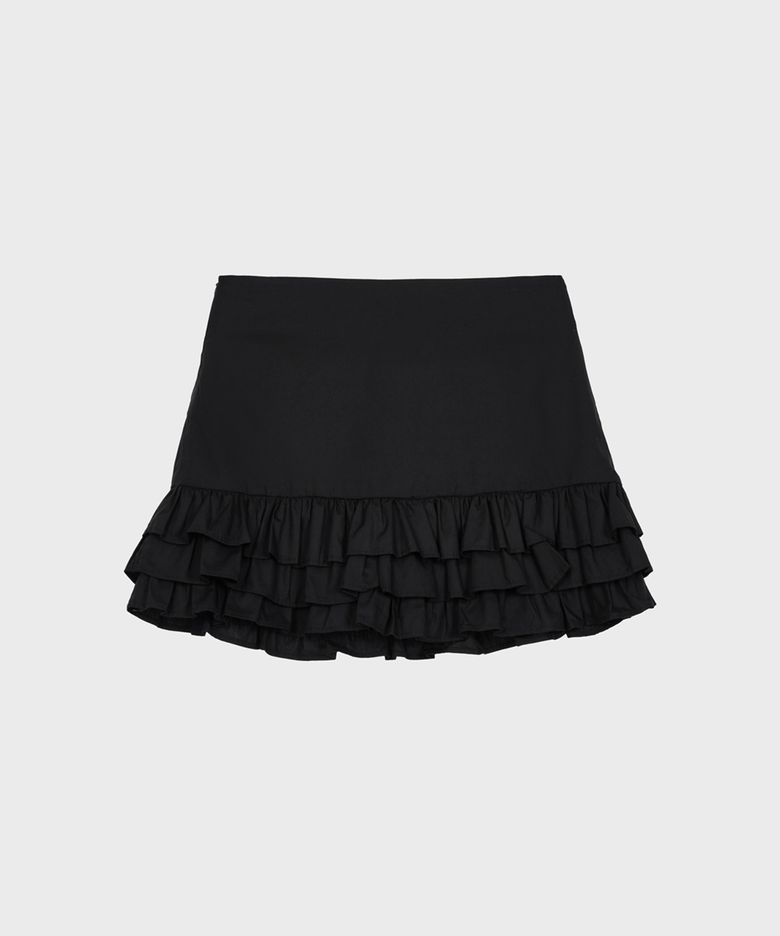 Tiered Ruffle Skirt (Black)
