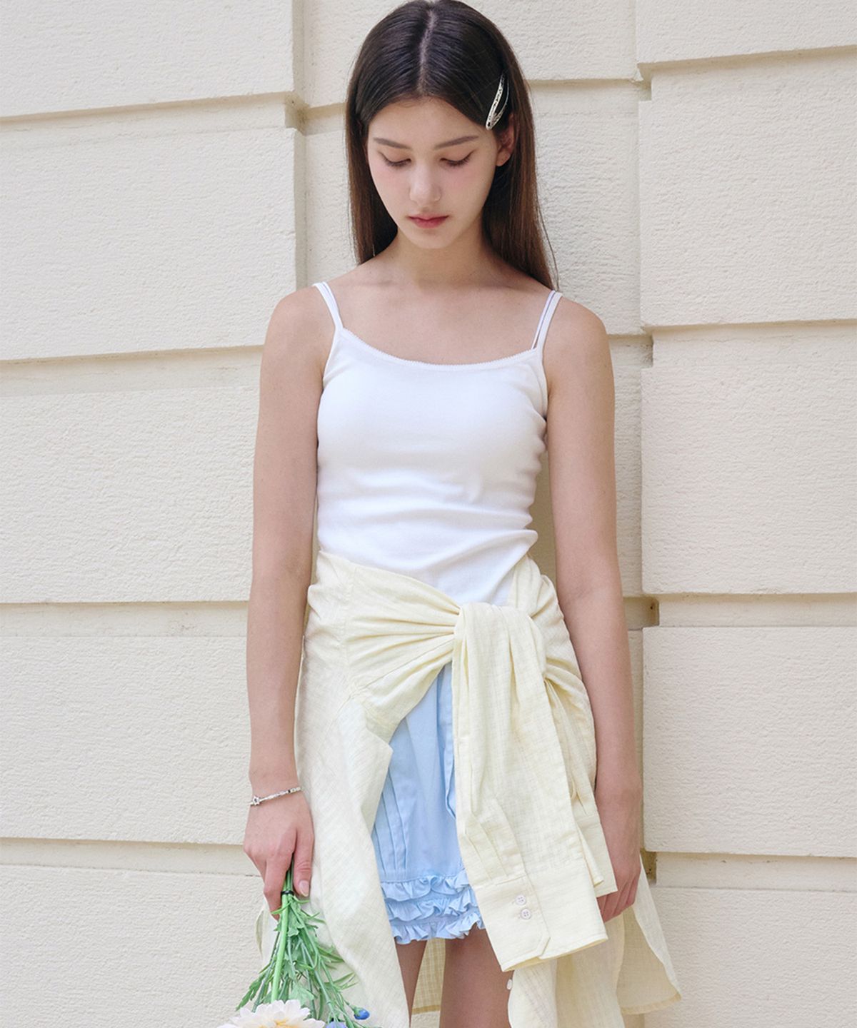 알키알카(ALKI ALKA) Lace Trim Sleeveless (White)