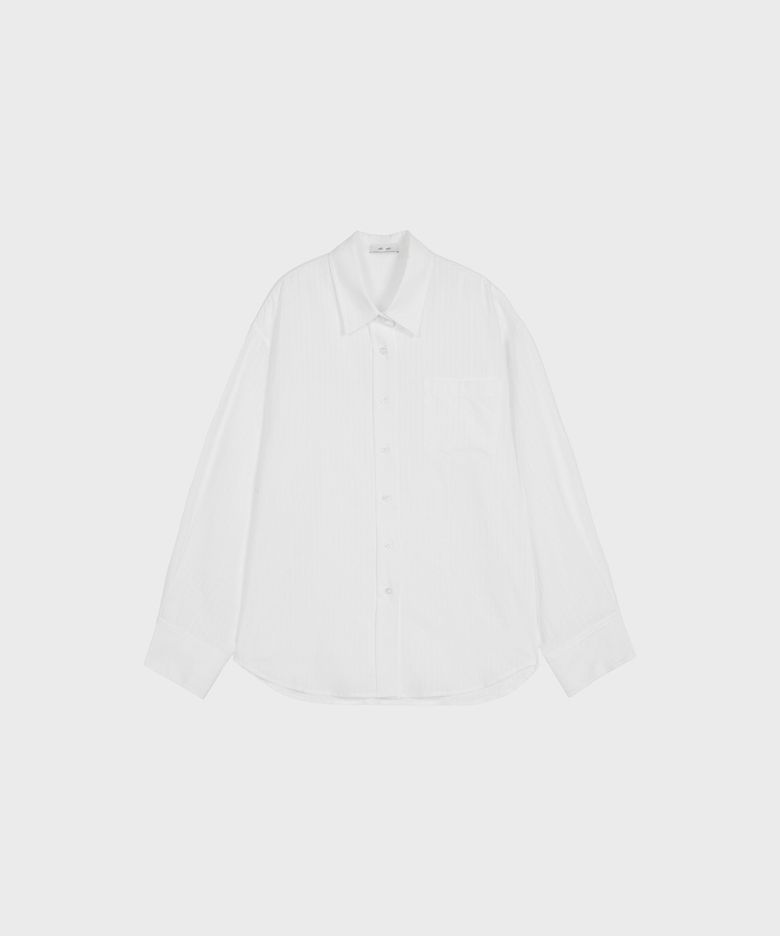 Loose-Fit Check Shirt (White)
