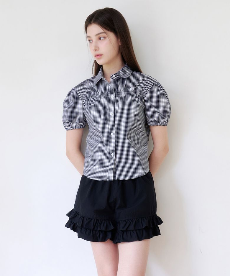 Ruffle Hem Shorts (Black)