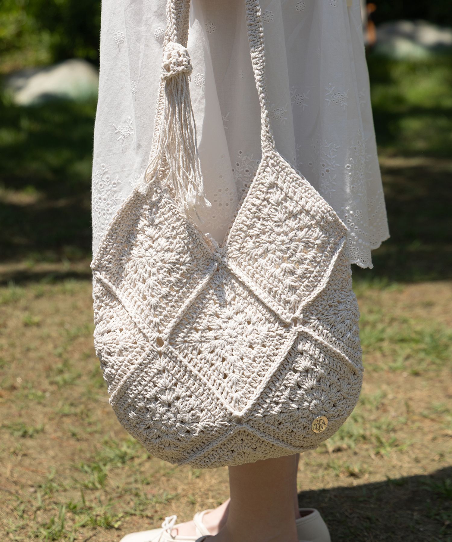 【TATIANA】Liri Crochet Knit Cotton Shoulder Bag バッグ MUSINSA | TATIANA Lily Crochet Knit Cotton Shoulder Bag BG8251