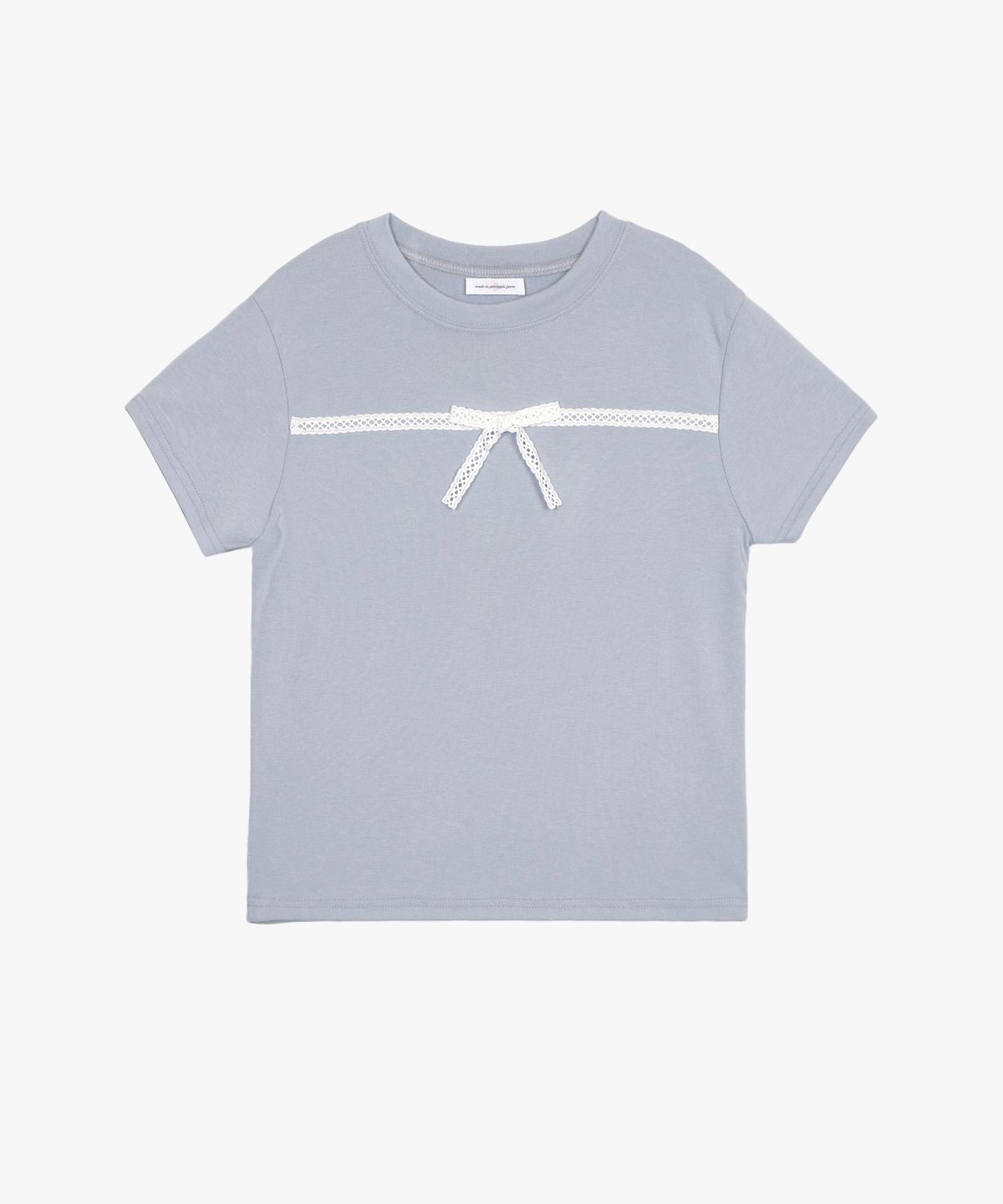 핑크파인애플(PINK PINEAPPLE) PETITE LACE HALF T-SHIRT_SKY BLUE