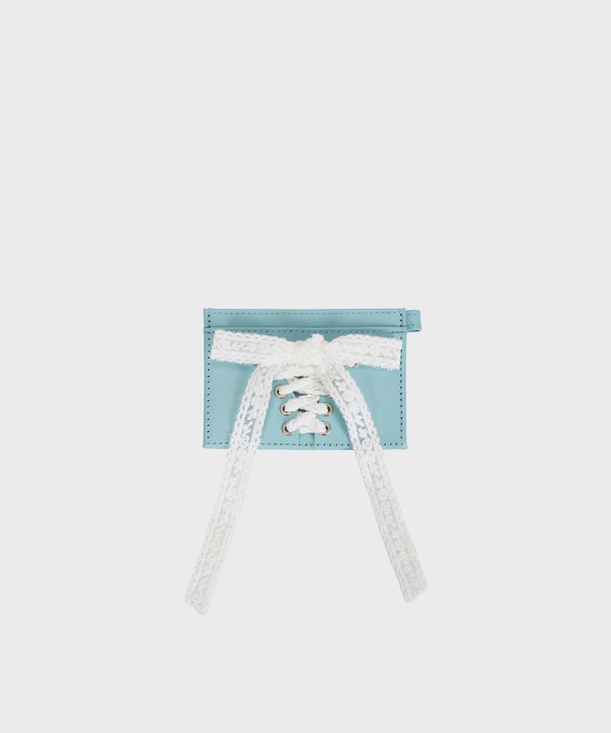 알키알카(ALKI ALKA) Lace-up Card Wallet (Blue)