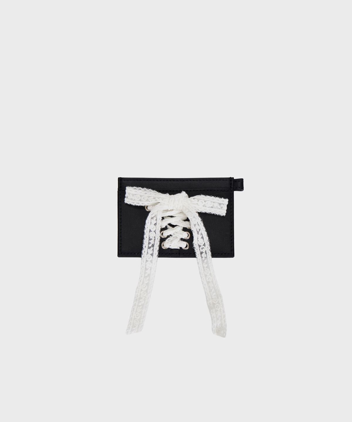 알키알카(ALKI ALKA) Lace-up Card Wallet (Black)