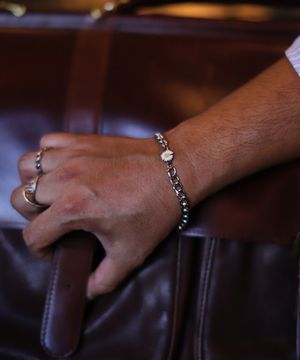 써지컬스틸팔찌 플라워커넥터 뒷면각인