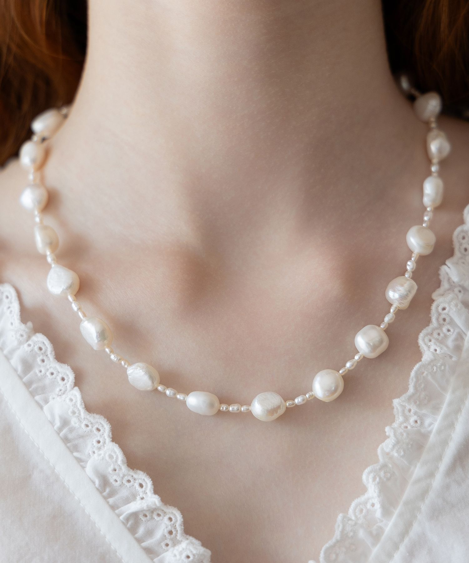 TATIANA ♥ Rustic Fresh water Pearl Necklace/追跡付 MUSINSA | TATIANA Rustic Freshwater Pearl Necklace NZ2479
