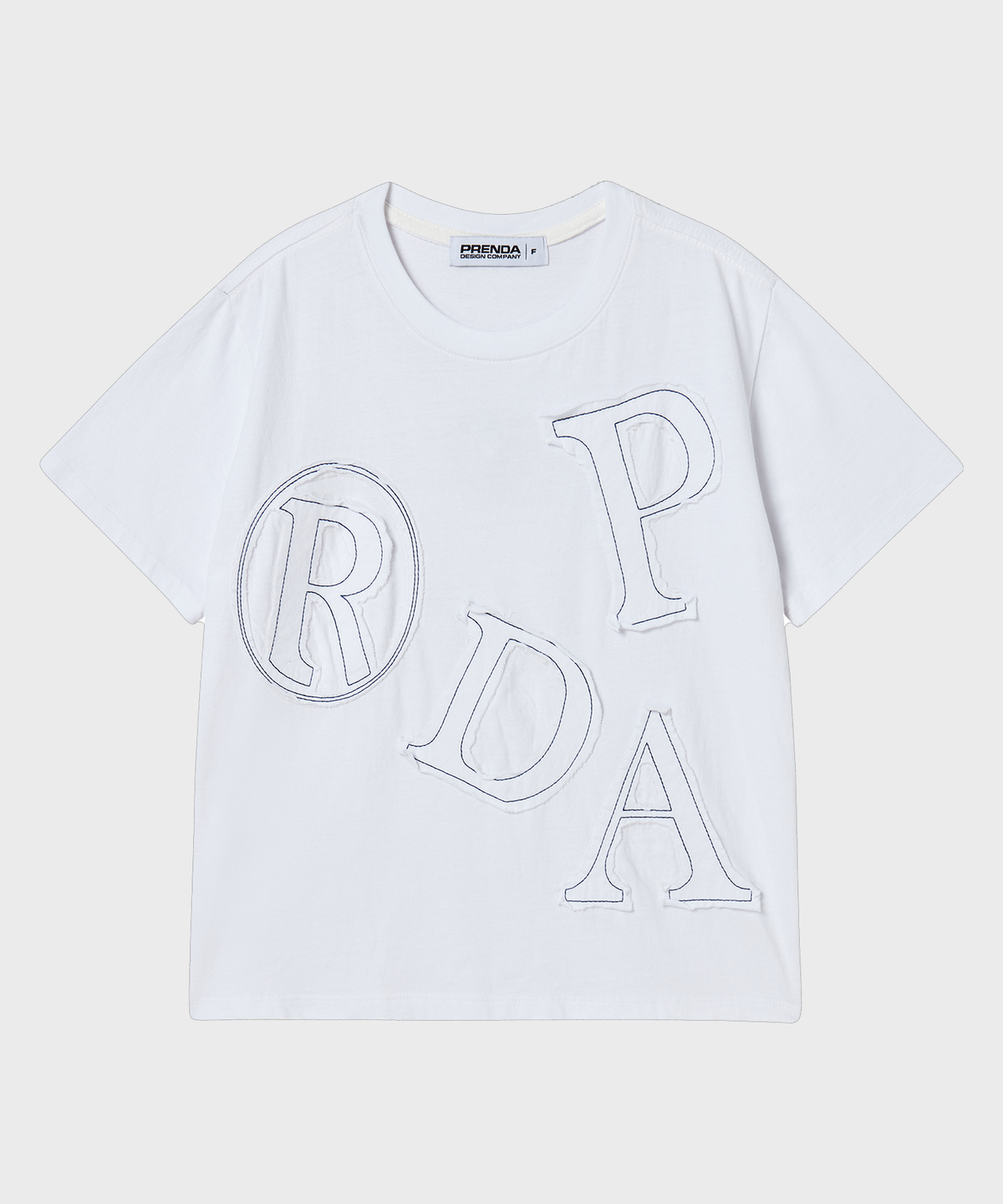 프렌다(PRENDA) PRDA BIG PATCH CREWNECK TEE WHITE