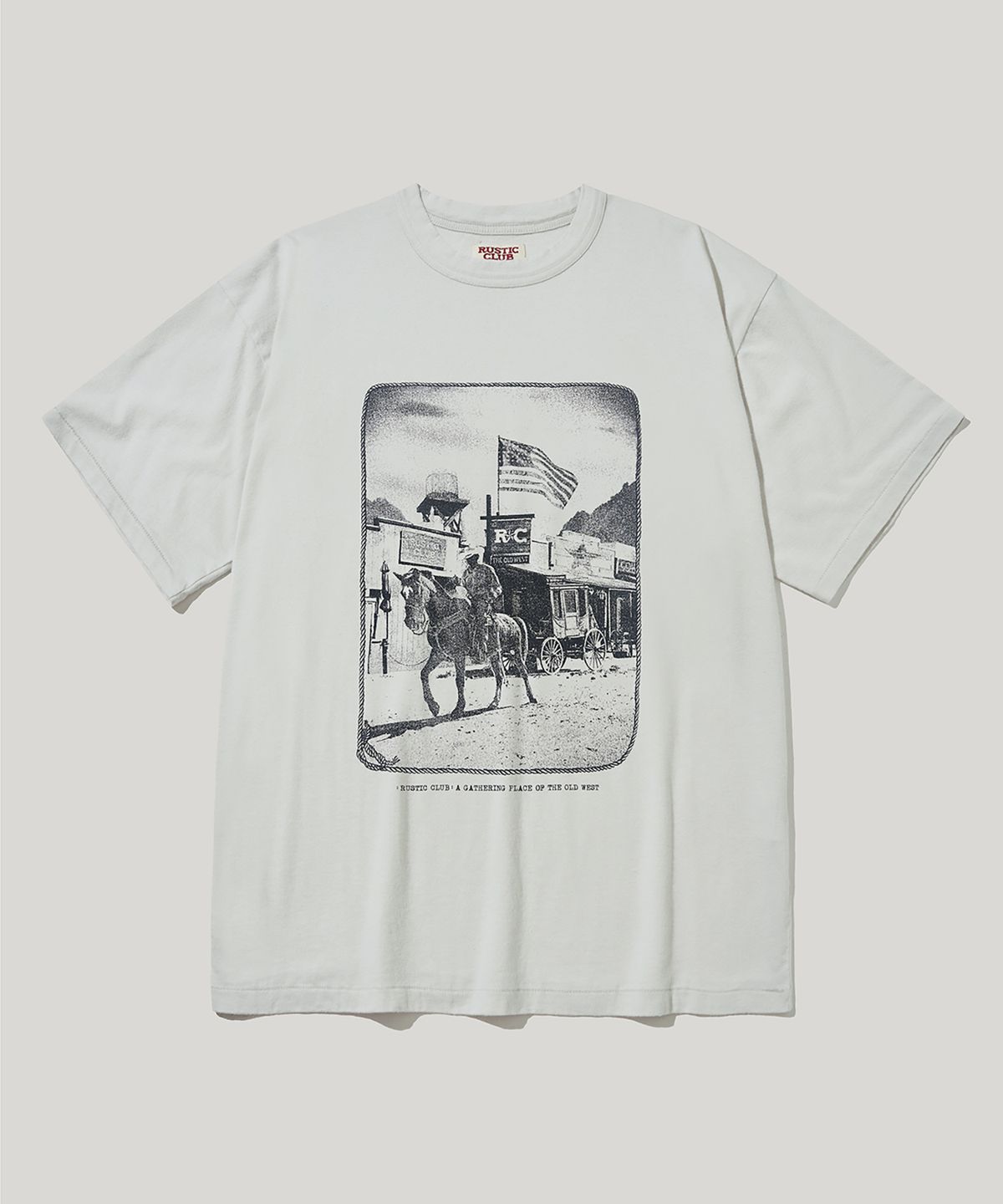 러스틱클럽(RUSTICCLUB) VINTAGE INSPIRED OLD WEST SALOON T-SHIRT_LIGHT GREY