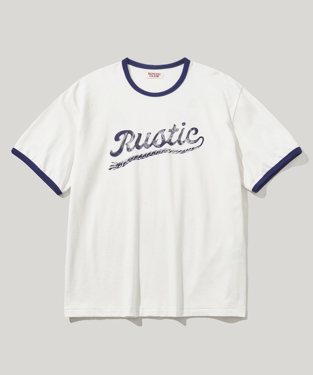 러스틱클럽(RUSTICCLUB) RC RUSTIC ROPE RINGER T-SHIRT_WHITE/NAVY