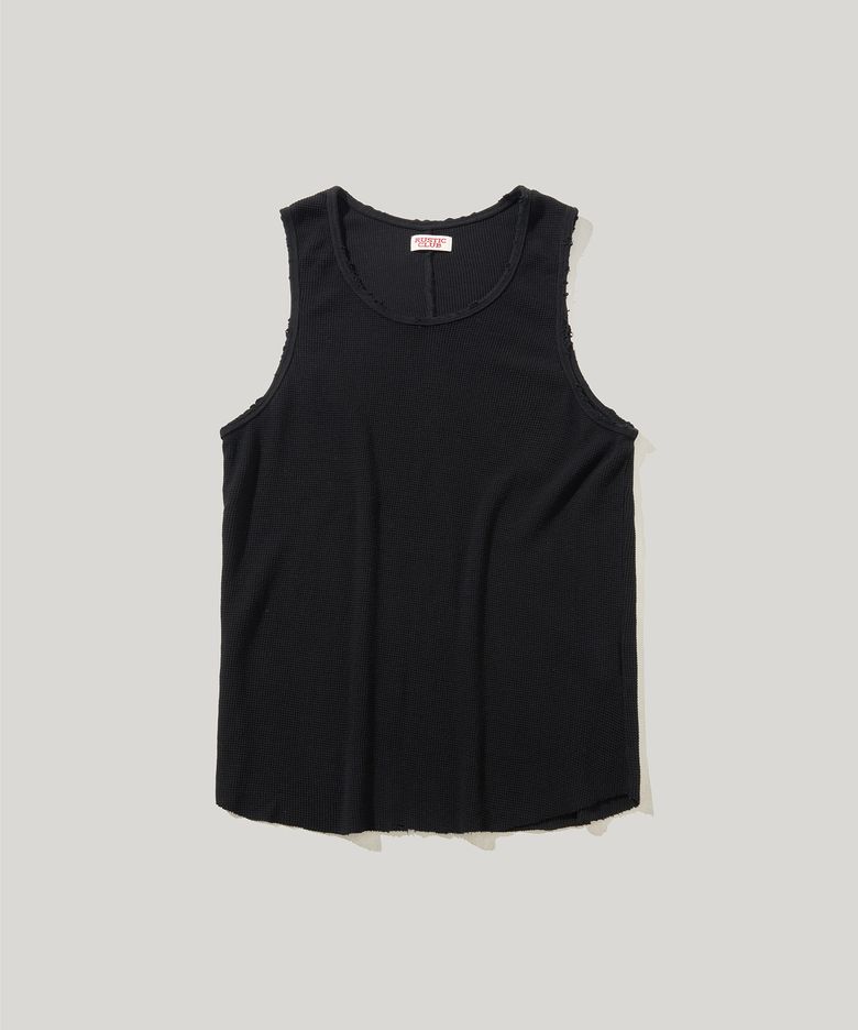 VINTAGE WAFFLE SLEEVELESS_BLACK